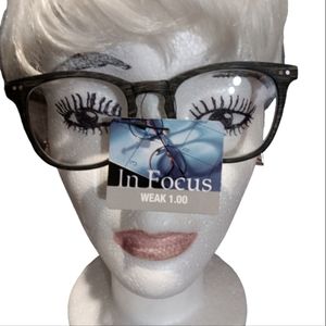 IN FOCUS CHARCOAL GRAY FRAME 100.0 READERS NWT